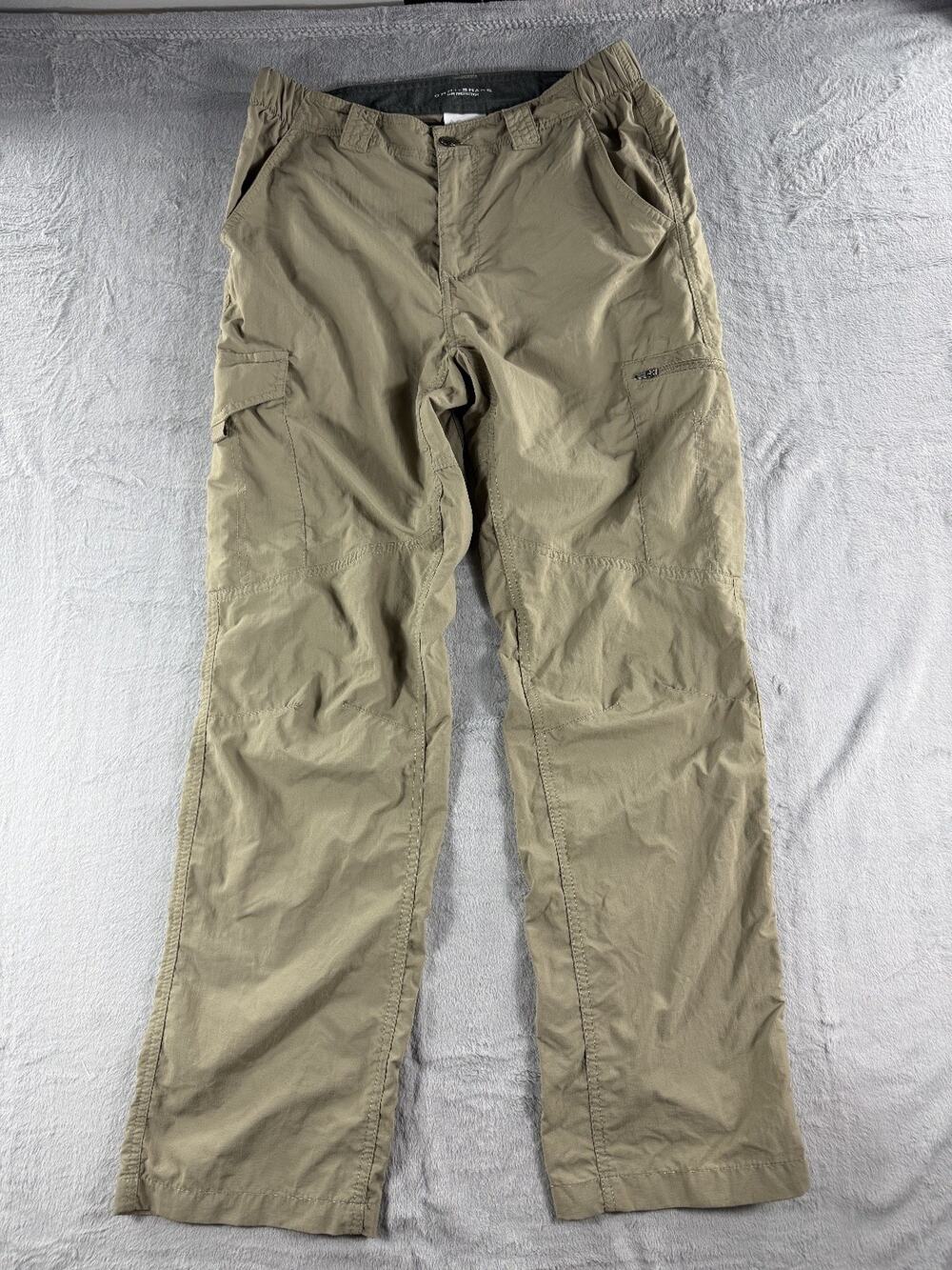 Columbia Pants Mens 30x30 Omni Shade Cargo Pants Brown Outdoor Hiking Stretch